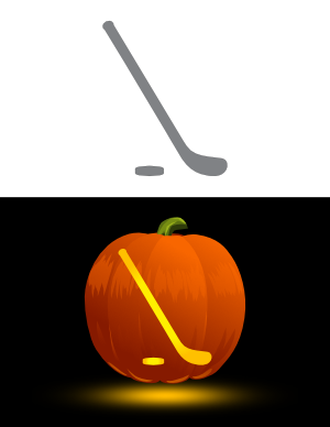 Easy Hockey Stick and Puck Pumpkin Stencil