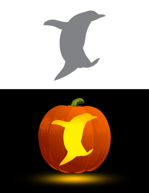 Easy Hopping Penguin Pumpkin Stencil