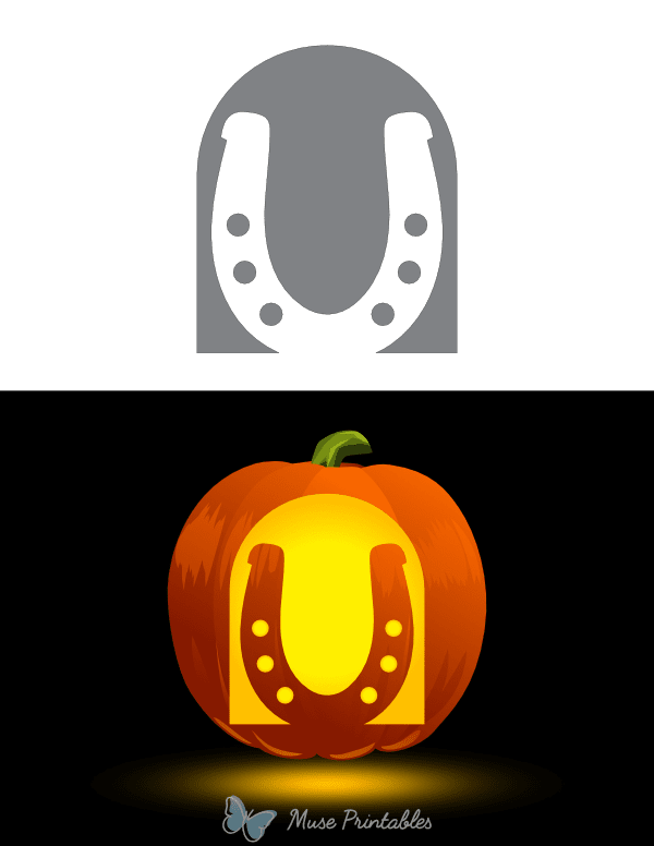 Easy Horseshoe Pumpkin Stencil