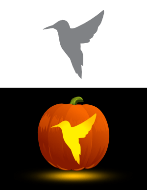 Easy Hummingbird Pumpkin Stencil