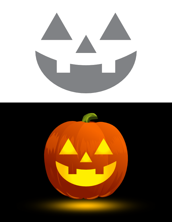 Easy Jack-o'-lantern Face Pumpkin Stencil