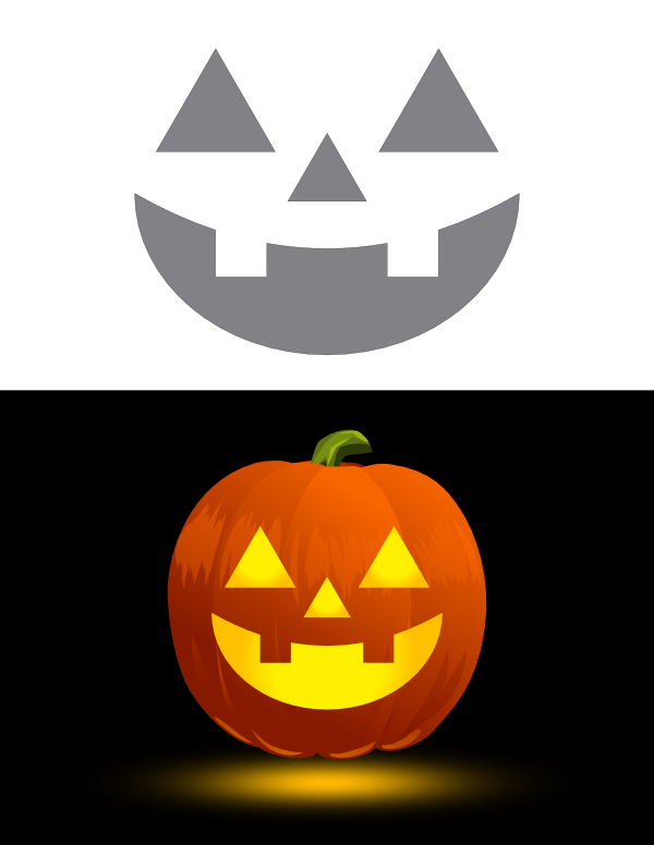 Printable Easy Jack-o'-lantern Face Pumpkin Stencil