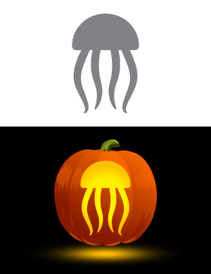 Easy Jellyfish Pumpkin Stencil