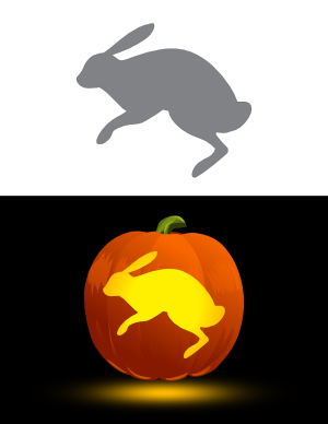 Easy Jumping Hare Pumpkin Stencil
