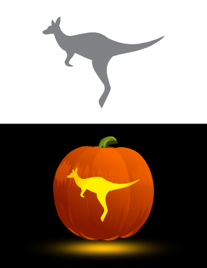 Easy Jumping Kangaroo Pumpkin Stencil