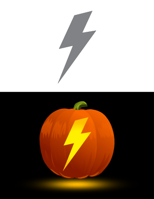 Easy Lightning Bolt Pumpkin Stencil