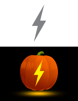 Easy Lightning Pumpkin Stencil