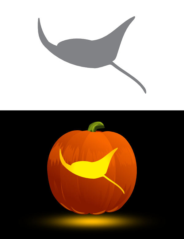 Printable Easy Manta Ray Pumpkin Stencil