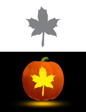 Easy Maple Leaf Pumpkin Stencil