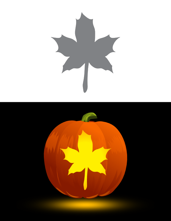 Printable Easy Maple Leaf Pumpkin Stencil