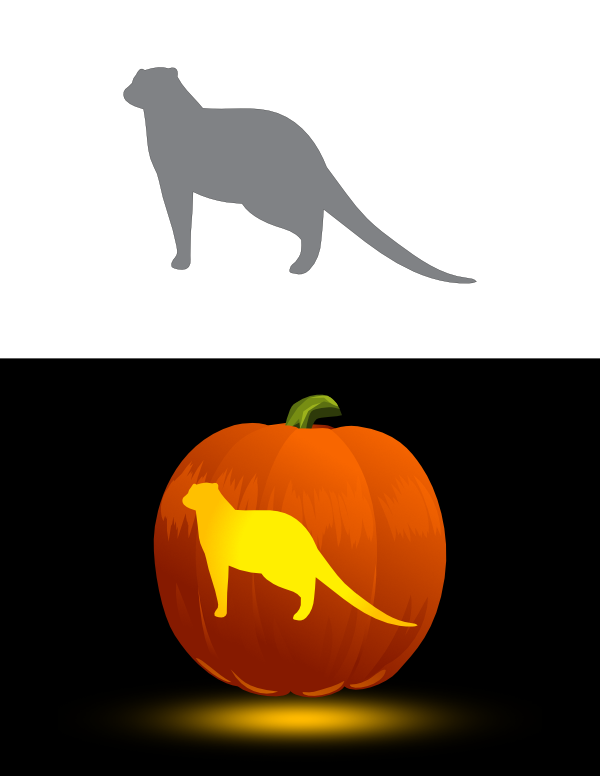 Printable Easy Mongoose Pumpkin Stencil