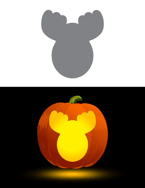 Easy Moose Head Outline Pumpkin Stencil