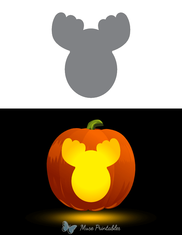 Easy Moose Head Outline Pumpkin Stencil