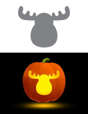 Easy Moose Head Pumpkin Stencil