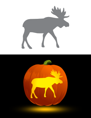 Easy Moose Pumpkin Stencil