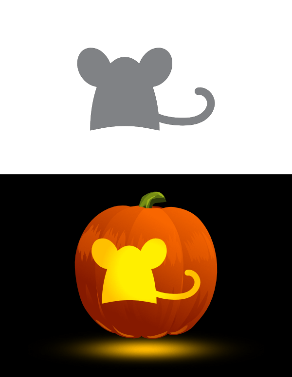 Easy Mouse Pumpkin Stencil