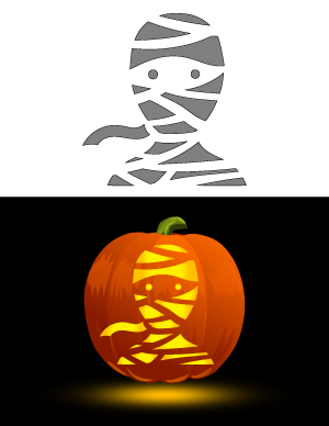Easy Mummy Pumpkin Stencil