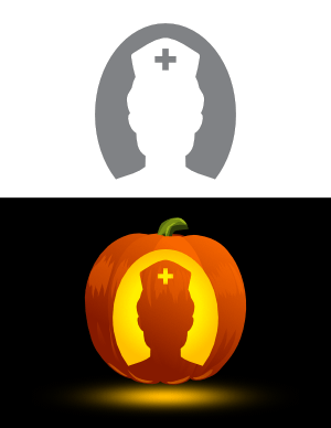 Easy Nurse Head Pumpkin Stencil