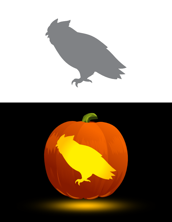Printable Easy Owl Pumpkin Stencil
