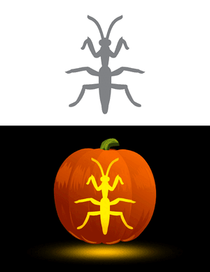 Easy Praying Mantis Pumpkin Stencil