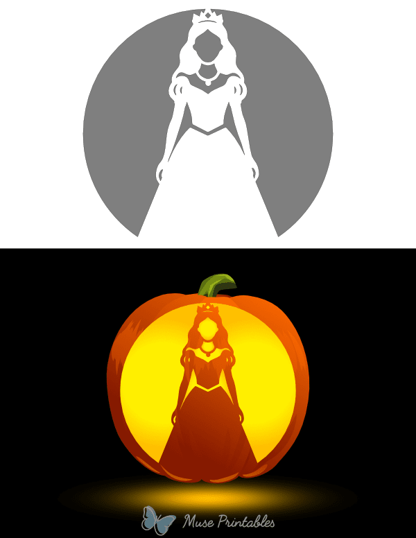 Easy Princess Pumpkin Stencil