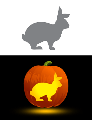 Easy Rabbit Pumpkin Stencil