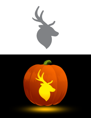 Easy Reindeer Head Pumpkin Stencil