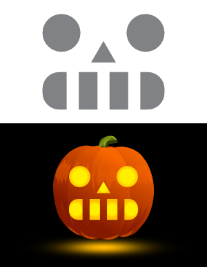 Easy Robot Face Pumpkin Stencil