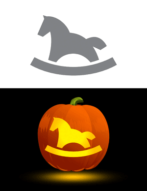 Easy Rocking Horse Pumpkin Stencil