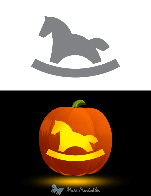 Easy Rocking Horse Pumpkin Stencil