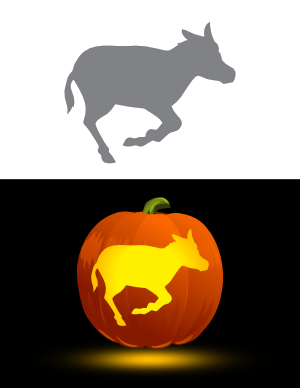 Easy Running Donkey Pumpkin Stencil