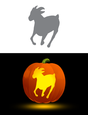Easy Running Goat Pumpkin Stencil