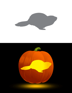 Easy Running Groundhog Pumpkin Stencil