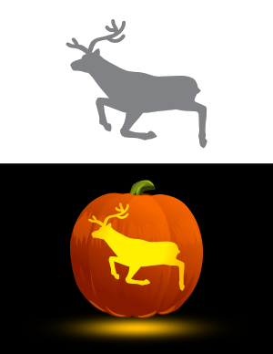 Easy Running Reindeer Pumpkin Stencil