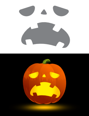 Easy Sad Face Pumpkin Stencil