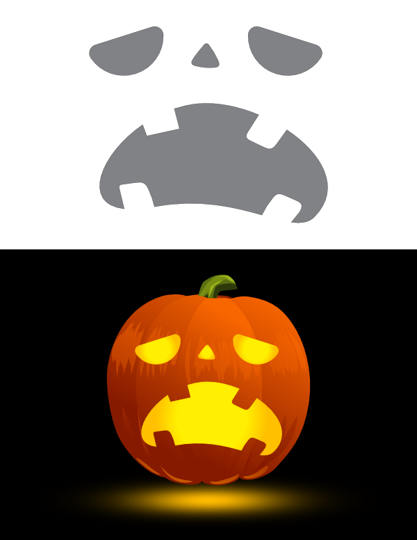 Printable Easy Sad Face Pumpkin Stencil