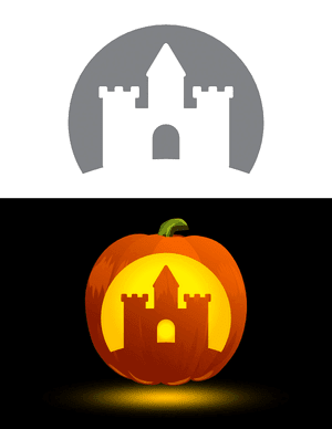 Easy Sand Castle Pumpkin Stencil