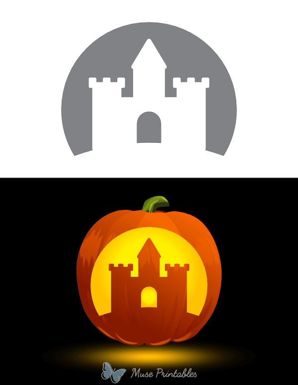 Easy Sand Castle Pumpkin Stencil