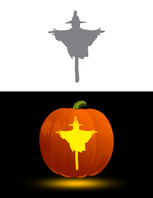 Easy Scarecrow Pumpkin Stencil