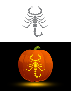 Easy Scorpion Pumpkin Stencil