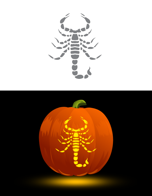 Easy Scorpion Pumpkin Stencil