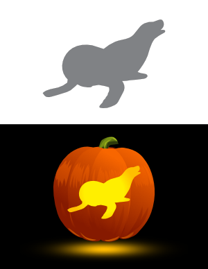 Easy Sea Lion Pumpkin Stencil