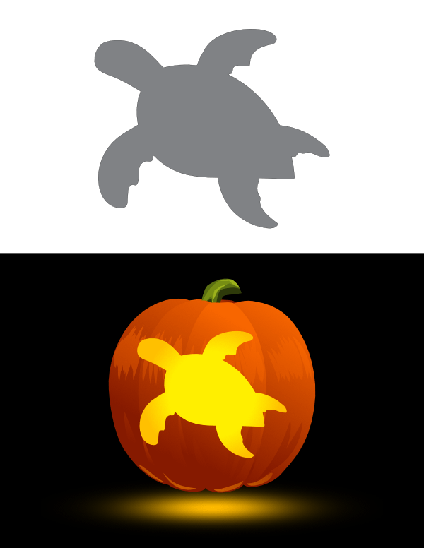 Printable Easy Sea Turtle Pumpkin Stencil