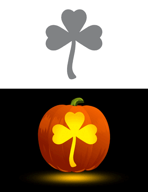 Easy Shamrock Pumpkin Stencil