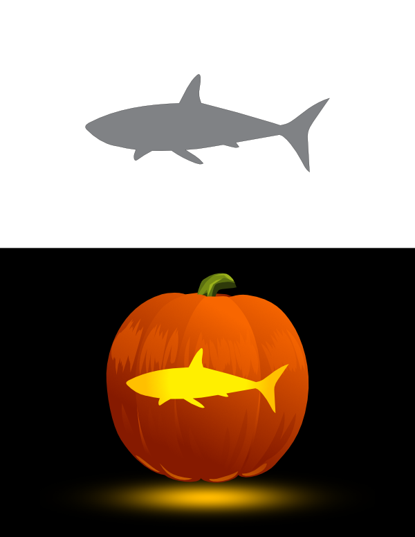 Printable Easy Shark Pumpkin Stencil