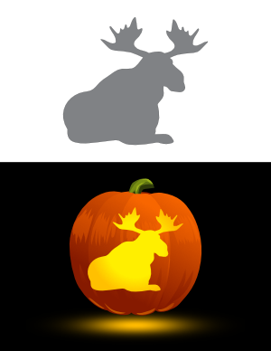 Easy Sitting Moose Pumpkin Stencil