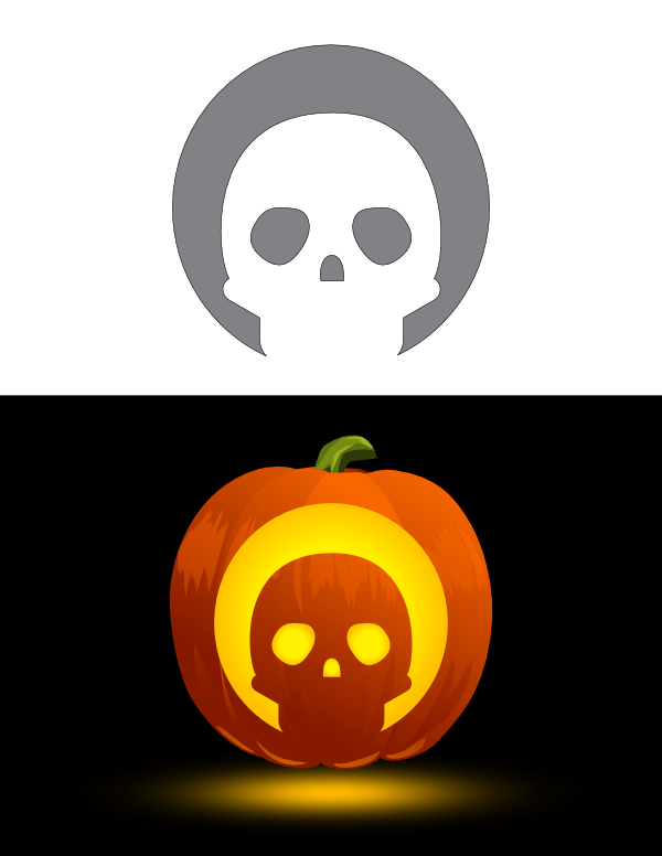 pumpkin stencils skull