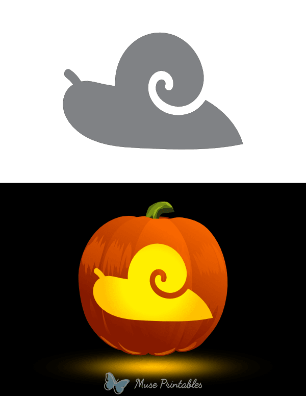 Easy Snail Outline Pumpkin Stencil