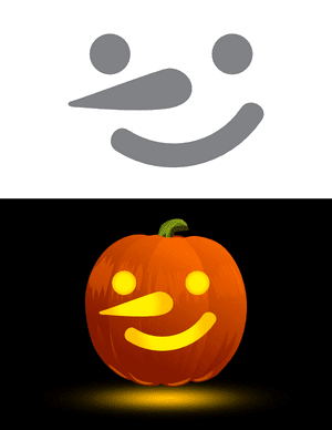 Easy Snowman Face Pumpkin Stencil