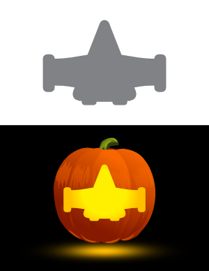 Easy Spaceship Pumpkin Stencil
